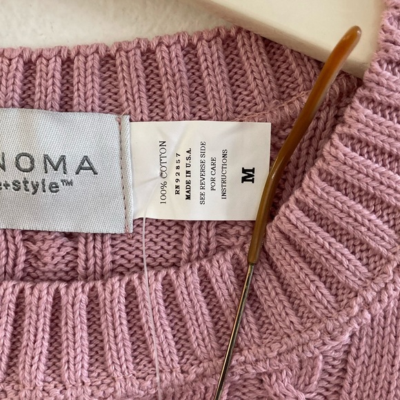 🌟 NWT Classic Cotton Crew Cable  Sweater Rose - Picture 4 of 5